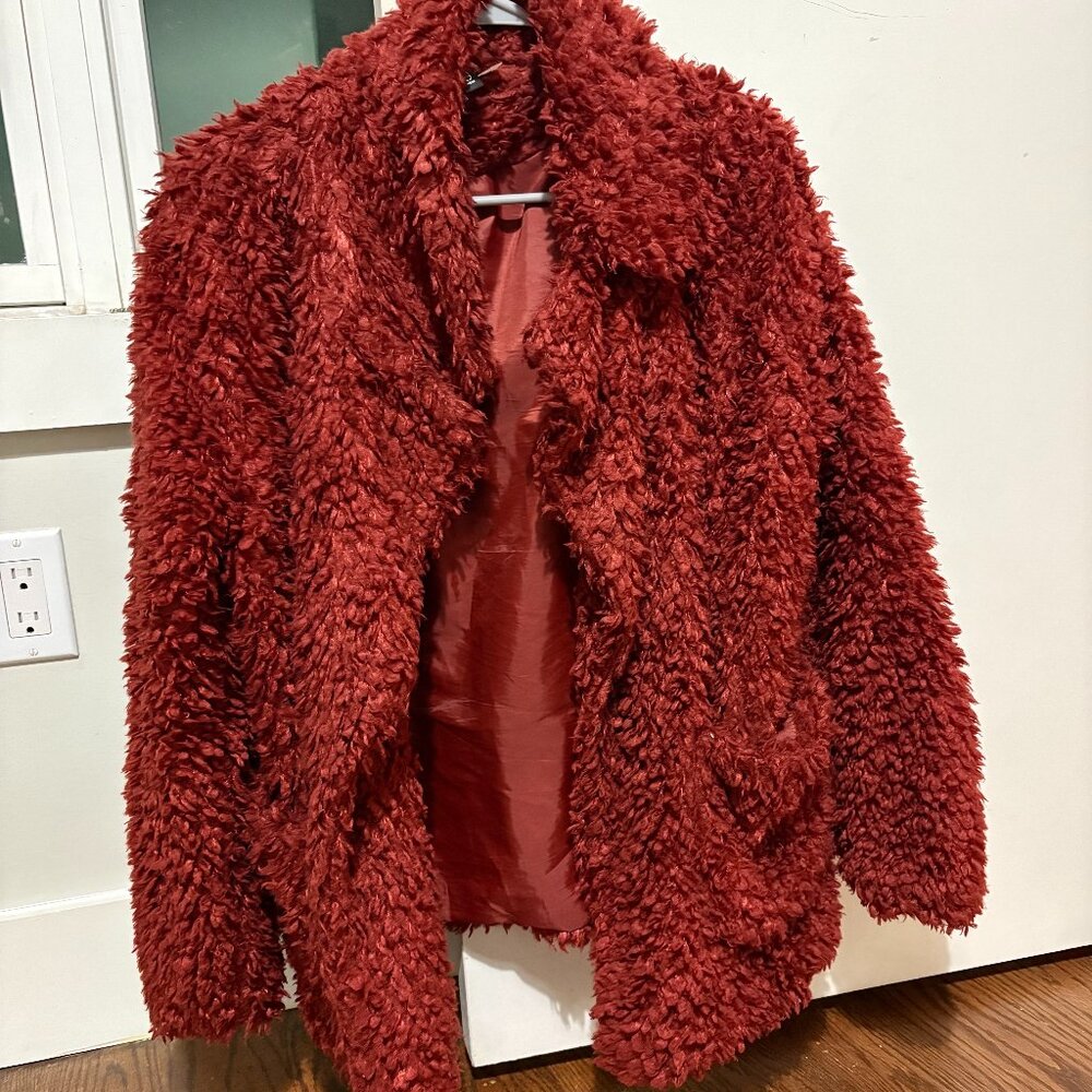 H&M Red Teddy Jacket M